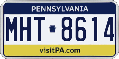 PA license plate MHT8614