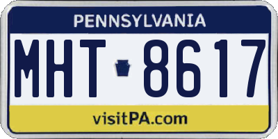 PA license plate MHT8617
