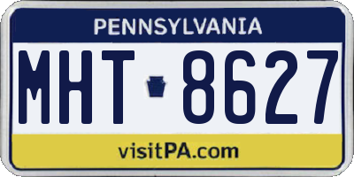 PA license plate MHT8627