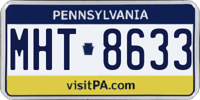 PA license plate MHT8633
