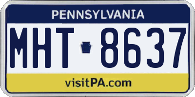 PA license plate MHT8637