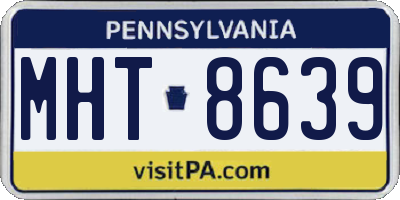 PA license plate MHT8639
