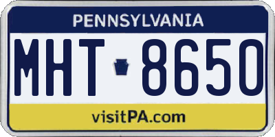 PA license plate MHT8650