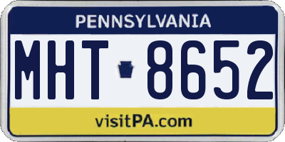 PA license plate MHT8652
