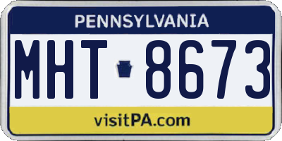 PA license plate MHT8673