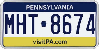 PA license plate MHT8674