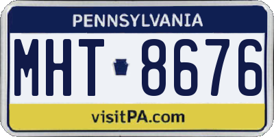 PA license plate MHT8676
