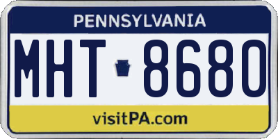 PA license plate MHT8680