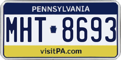 PA license plate MHT8693