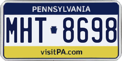 PA license plate MHT8698