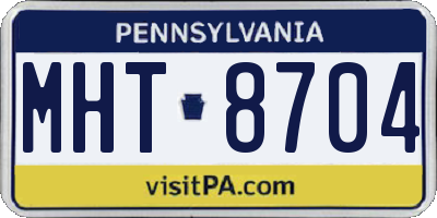 PA license plate MHT8704