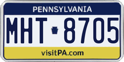 PA license plate MHT8705