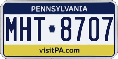 PA license plate MHT8707