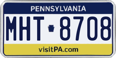 PA license plate MHT8708
