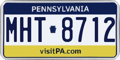 PA license plate MHT8712