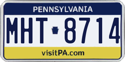PA license plate MHT8714