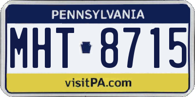 PA license plate MHT8715