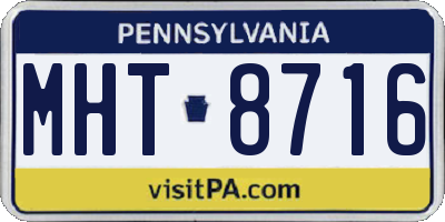 PA license plate MHT8716