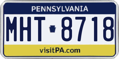 PA license plate MHT8718