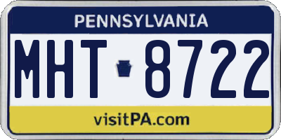 PA license plate MHT8722
