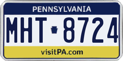 PA license plate MHT8724