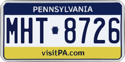 PA license plate MHT8726