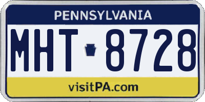 PA license plate MHT8728