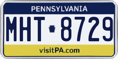 PA license plate MHT8729