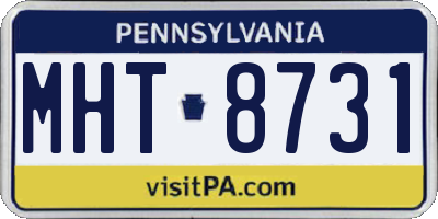 PA license plate MHT8731