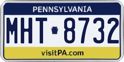 PA license plate MHT8732