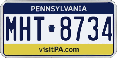 PA license plate MHT8734
