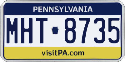 PA license plate MHT8735