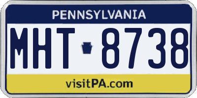 PA license plate MHT8738