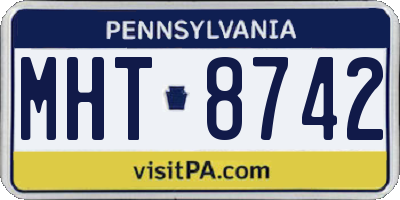 PA license plate MHT8742