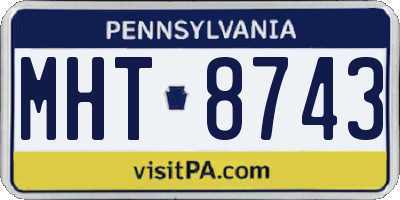 PA license plate MHT8743