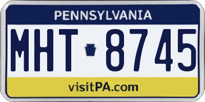 PA license plate MHT8745