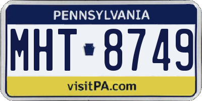 PA license plate MHT8749