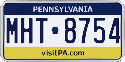 PA license plate MHT8754