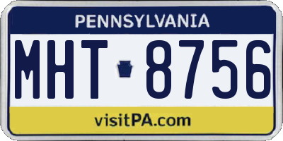PA license plate MHT8756