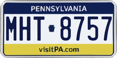 PA license plate MHT8757
