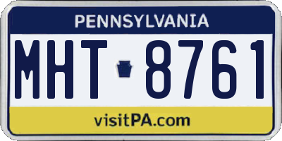 PA license plate MHT8761