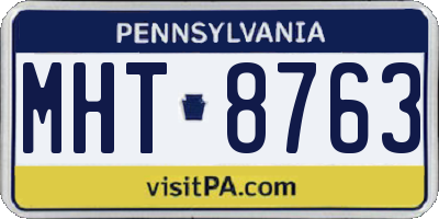 PA license plate MHT8763