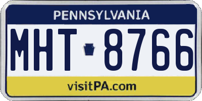 PA license plate MHT8766