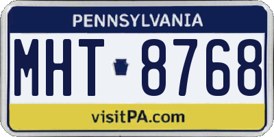 PA license plate MHT8768