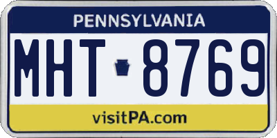 PA license plate MHT8769