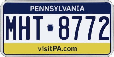PA license plate MHT8772