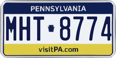 PA license plate MHT8774