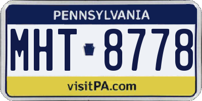 PA license plate MHT8778