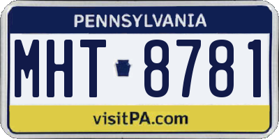PA license plate MHT8781