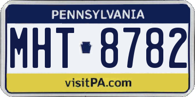 PA license plate MHT8782